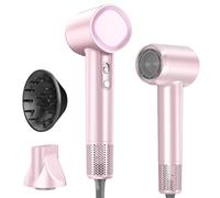 Phon Capelli Ionico 500M Ioni con Diffusore, Asciugacapelli da Viaggio 160.000 RPM (36m/s), Phon capelli professionale Veloce 3 Min, 59dB Silenzioso, Leggero 400g(Rosa)