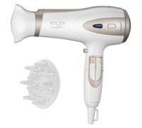 Phon Ionico Adler AD 2248wc 2400W 3 Temperature 2 Velocità con Diffusore Bianco Champán