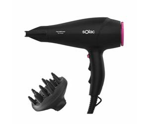 Phon Ionico Professionale Solac Fast 2200 Ionic SH7083 2200W 3 Temperature 2 Velocità Accessori Nero