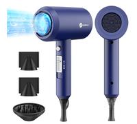 Phon Ionico, Slopehill Asciugacapelli Professionali con Motore AC 1800w per Asciugatura Rapida, Pulsante Caldo/Freddo, 1 Diffusore 2 Concentratori, 3 Impostazioni Di Temperatura （Blu Navy）