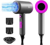 Phon Ionico, Slopehill Asciugacapelli Professionali con Motore AC 1800w per Asciugatura Rapida, Pulsante Caldo/Freddo, 1 Diffusore 2 Concentratori, 3 Impostazioni Di Temperatura （Grigio）