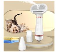 Phon per Cani, 4 in 1 Con Spazzola, 3 Impostazioni Temperatura Regolabile Asciugatore per Cani, E Panno Super Assorbente per Cani e Gatti,white