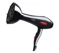 ID Design italiano | Asciugacapelli professionale con diffusore; 2 velocità e 3 livelli di calore - Potente motore da 2400 W - Colore nero