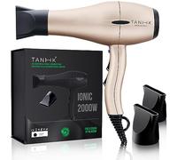 Phon Professionale Made in Italy | Motore Potente a Risparmio Energetico | Adatto anche per Capelli Crespi | 4 Temperature, 2 Velocità | Cavo 3M (Ionic 2000W, Champagne)