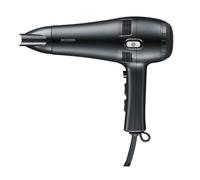 SEVERIN HT 0165, Potente asciugacapelli con avvolgicavo automatico premendo un pulsante, colpo Aria Fredda, concentratore e diffusore, 2.100 Watt, Nero