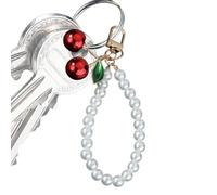 Phone Charm | Cute Pearl Beaded Backpack Keychain With Cherry | Phone Wrist
