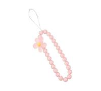 Phone Charm Strap Mobile Phone Lanyard Wrist Strap Pink Flower Beaded Phone Chain Anti Lost Phone Case Charm Fashion Cute Phone Decoration 1Pc