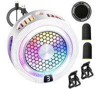 Phone Cooler 3 Gear Adjustable Low Noise Clip Fan With RGB For | Active Semiconductor Cooling With 3-speed Fan And RGB Lights For And Streaming. Lightweight Clip Design