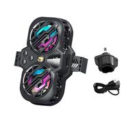 Phone Cooler, Core Mobile Blower, 2.68-3.46 inches Adjustable RGB Cooling Device, Quiet Operate, Two Fan System, Games Use, Smartphone Heat Reduction, Performance Booster