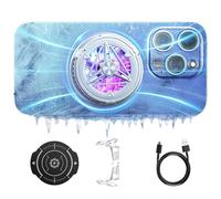 Phone Cooler - Ventola Ricaricabile e Attacco a Semiconduttore - Ventola Raffreddante per Cellulare con Display Temperatura e Luce,per Casa Tablet Portatili Vlogging Streaming