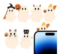 Phone Decor Figure, Stick On Topper Accessory, 1.57x0.79in Halloween Ghost Design, Lightweight Authentic Material, Easy Attachment Accessories for Youth, Girls, Boys, Women