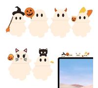 Phone Decor Figure, Stick Phone Topper Halloween Ghost Accessory, Creative Smartphone Decoration, White Ghost, 1 Piece, Fun Gift for Girls, Boys, Teens, Family, Friends, Youth, Seasonal Party Use