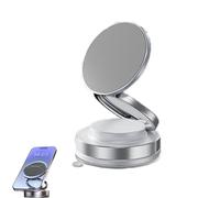 Phone Holder - 360° Rotating Magnetic Car Phone Mount, Foldable & Universal Fit for Dashboard/Air Vent, Strongest Suction Cup, No Drilling Required (White)