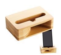Phone Holder Amplifier, Portable Wood Speaker, 3.94x2.36in Acoustic Sound Booster, Natural Design Travel-Friendly Build, Compact Car Desk Present for Men and Women