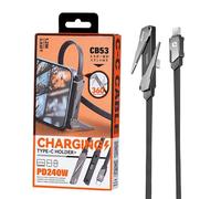 Phone Holder Charger Cable - 240W Type C to Typed C T-Shaped Cord | Invisible Holder Charger Cable for Home, School with Travel, Vacation, Apartment, Watching TV, Working, Device Charging Use