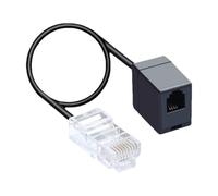 Phone Jack to Ethernet Adapter, 14-Inch Converter Cable, RJ11 to RJ45 Adaptor, Telephone-Network Wire for Telephones, Fax Machines, Home Office, Networks Setup, Black