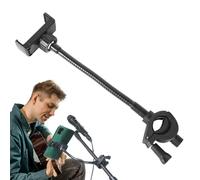 Phone Mount - Abs Metal Gooseneck Adjustable Design, Phone Stands, Secure Grip | 360° Rotation, Stand, Flexible Arm For Studios, Club, Performances, Music, Drumming, Recording, Stage Use
