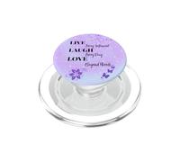Phone Pop Up Button Holder,Live Laugh Love Purple Butterfly PopSockets PopGrip per MagSafe