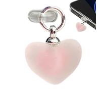 Phone Port Guard - Gradient Resin Heart Plug, Tipo C Dust Stopper Covers | Heart Shape Resin Material | Mobile Phone Computer Tablet Headphones, Light Red Gradient Dustproof Port Protection Accessorie