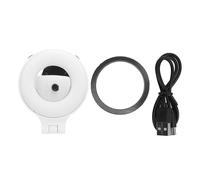 Phone Selfie Light, Magnetic Portable Fill Light with Stepless Dimming 2500K to 8500K, Adjustable Color Temperature and Multi Angle Design with 1/4 Inch Screw Hole for Live Streami (Bianca)