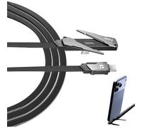 Phone Stand Charging Cable | 240W Flexible Type-C To Type-C T-Shaped Cord - Versatile Invisible Holder Charger Cable | For Home Office School Travel Vacation Apartment Watching TV Working