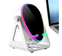 Phone Stand Speaker, 2000mAh Rechargeable with Colorful Light, 5W ABS+Net Material, 9.5x9.5x14.5cm, for Home, Live Streaming, Charging, Music Listening, Watching TV, Portable Wireless Design, 10M T