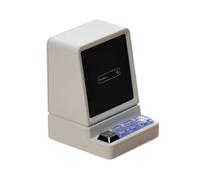 Phone Stand, Wireless Audio Mount, Retro Computer Style Cellphone Holder, Built in Induction Speaker with Rgb Lights for Desk, Workplace, Living Room, Entertainment 2.8x2.95x3.78in