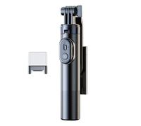 Phone Stick Stand, Selfie Stick Tripod, Extendable Aluminum Alloy, 360 Rotating Mount, Cell Phone Tripod, Selfie Tripod Remote, Video Recording Stand for Travel, 32.8ft Black