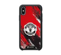 PHONECASES3D - Custodia per cellulare per Apple iPhone XS Ufficiale Manchester United FC TPU Protector Black