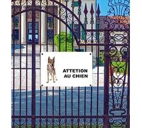 Phonecasing Cartello Segnale Attenti al Cane in Alluminio 3 mm Composito in Francese (30 cm x 20 cm, Lupo)