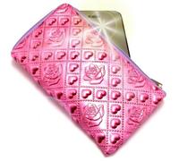 PhoneMate "Passion" di lusso Portafoglio con cerniera in pelle imbottita/titolare con "Sognatore" fascino del telefono 10014 per cellulare. Autentico rilievo Pochette / Pelle / Custodia/Portafogli per