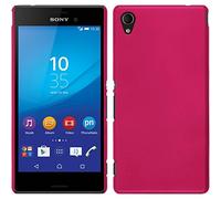 PhoneNatic Custodia Rigida Compatibile con Sony Xperia M4 Aqua - gommata Rosa Caldo - Cover + Pellicola Protettiva