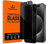 PhoneThrone Privacy Vetro Temperato Compatibile con Iphone 15 pro Anti-Spy Pellicola Protettiva, 9H Durezza Ultra Resistente, Protezione Privacy Schermo Pellicola, Anti-Graffio 2 Pezzi