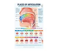 Phonetics IPA Poster Places of Articulation Speech Learning Chart | Maps where each speech sound is formed inside the mouth from lips to vocal cords(Unframed,12x18inch(30x45cm))