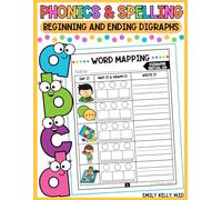 Phonics and Spelling: Beginning and Ending Digraphs: Word Mapping Word Work Activities - Skill Building Workbook for Kindergarten or 1st Graders