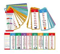 Phonics - Carte educative per bambini, stampa su entrambi i lati, gioco di lettere abbinate, giocattolo prescolare, con 117 giochi di ortografia di gruppi fonici, carta di lettura educativa, per