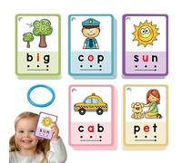 Phonics Flash Cards, 70 Pieces Flash Card for Reading, Coated Paper Early Education Learning Puzzle, Phonics Games for Ages 3+, Girls, Boys, Daycare, Travel, Classroom, Family, Indoor, 8x11cm