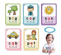 Phonics Flash Cards, Early Learning Set, 70 Educational Puzzle Card, Reading and Sound Recognition, Phonics Games, Ideal for Ages 3+, Daycare, Travel, Classroom, 3.15x4.33 Inches