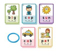 Phonics Flash Cards, Reading Learning Puzzle Set, 3.15x4.33 Inches 70 Piece Portable, Early Education Game for Girls, Boys, Kindergarten, Homeschool, Daycare and Family Fun