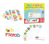 Phonics Flash Cards - Spelling Practice, Learning, Educational Toy | Double-Sided Matching Game, Fine Motor Skills, Preschool Kindergarten Classroom, Travel Birthday Party Gift