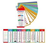 Phonics Flashcards, 117 gruppi, codificato a colori, impermeabile, anello di plastica, prescolare, lettura e scrittura (1)