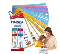 Phonics Learning Flash Cards - Strumento di lettura educativo per schede audio con immagini, design spesso laminato per classe, scuola materna o prima alfabetizzazione coinvolgente