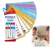 Phonics, schede flash con 1000 parole, 60 carte fronte-retro, gioco di parole per bambini in età prescolare, forniture per parole visive, schede flash per casa, asilo nido, asilo nido