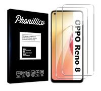 PHONILLICO Vetro temperato per Oppo Reno 8 5G [2 Pezzi] Pellicola Protettiva Trasparente Vetro Protezione Schermo