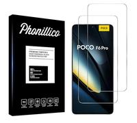 PHONILLICO Vetro temperato per Xiaomi Poco F6 Pro 5G [2 Pezzi] Pellicola Protettiva Trasparente Vetro Protezione Schermo