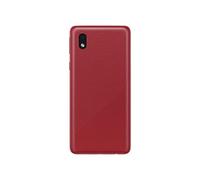 Phonmatic - Cover posteriore di ricambio per Samsung Galaxy A01 Core con logo ottico per fotocamera e tasto Volume Power housing Back Cover Battery Rear (rosso)