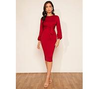 PHONME Abito da donna aderente con laccetto frontale PHONME, Borgogna, XL