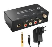 Phono Preamplificatore Giradischi - Phono Preamp per giradischi con sistemi di scansione MM, ingresso e uscita RCA, amplificatore stereo con livello, nero