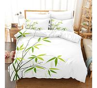 phonxia Copripiumino Matrimoniale 240x220 Bambù in stile giapponese - Bedding Copripiumino Matrimoniale 240x220 Microfibra Bianco Bed Linen 3 Pezzi Per Bambina Ragazzo Adulti in Morbido Traspirante
