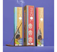 Phool Luxury Incense Good Vibes Combo Pack - Bastoncini di incenso naturale (rosa indiana e cedro bianco), 80 agarbatti biologici senza carbone, confezione da 2, supporto in legno gratuito, Pooja